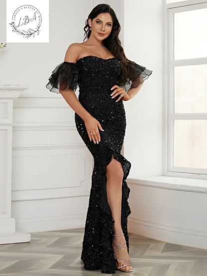 Robe Sequin Noir / DROPSHIPPING