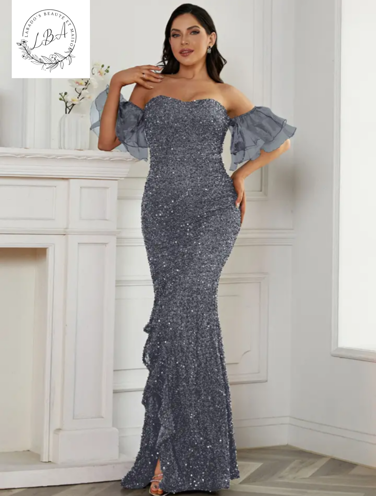 Robe Sequin Noir / DROPSHIPPING